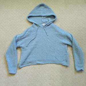 Teal slightly cropped hoodie